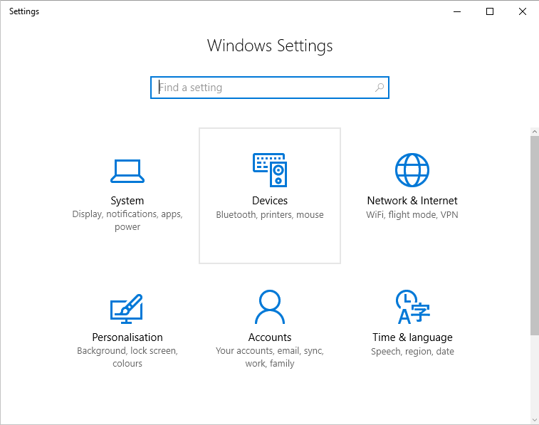 Configuración del ratón de la computadora en Windows 10