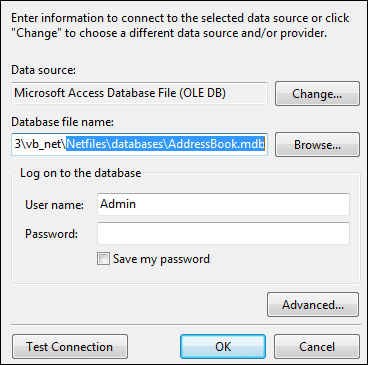 El Asistente de Bases de Datos en VB NET Express