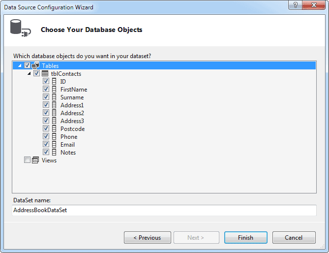 El Asistente de Bases de Datos en VB NET Express