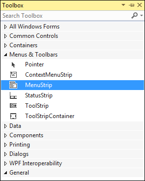 Añadir menús a un formulario Visual Basic .NET