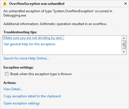 Errores de ejecución en VB .NET