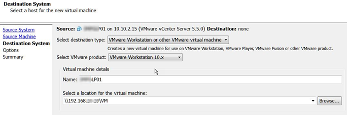 establecer propiedades de VM