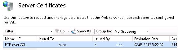 ftp sobre certificado ssl