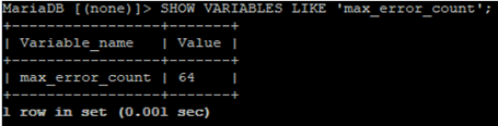 comandos de la consola de administración mariadb