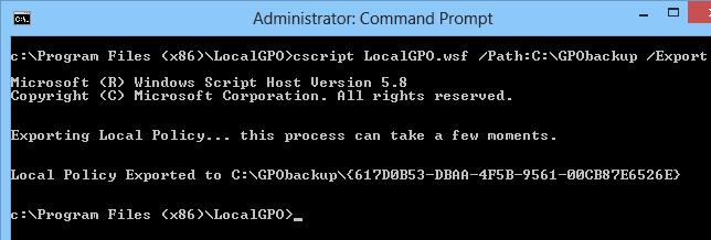 LocalGPO exportar la configuración de GPO local