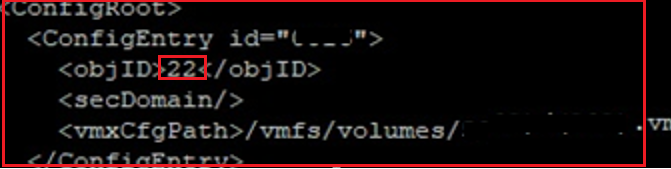 Archivo vmInventory.xml: entrada de configuración de vm