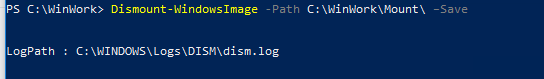 Dismount-WindowsImage - guardar cambios