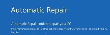 La reparación automática no pudo reparar su PC