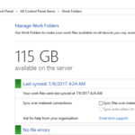 Configurar carpetas de trabajo en Windows Server 2016