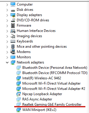 adaptador de red fantasma (oculto) en windows