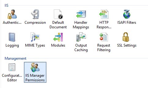 Permisos del administrador de IIS