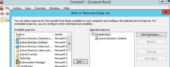 agregar esquema de Active Directory
