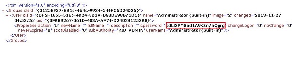 contraseña cifrada almacenada en el archivo gpo xml