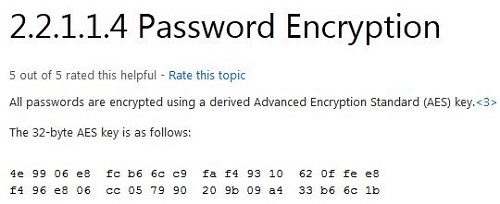 Clave AES de 32 bytes para cifrar contraseñas en GPP