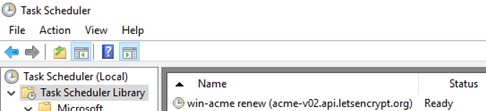 tarea en sheduler para renovar el certificado Let's Encrypt - win-acme-renew