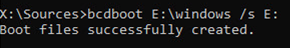 bcdboot - recrea los archivos de arranque de Windows en el disco mbr