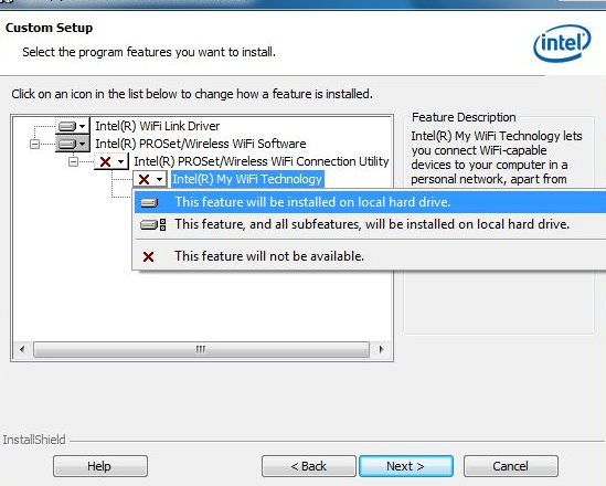 desinstalar Intel My WiFi Technology 