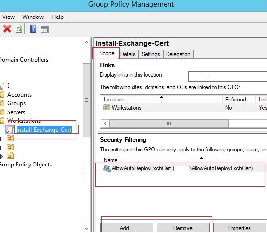 política de instalación de certificados ssl con filtro de seguridad