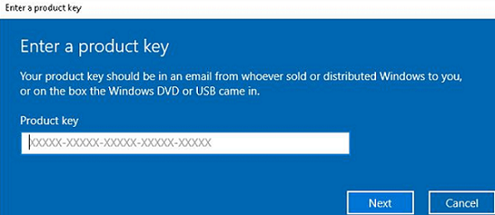 ChangePk.exe: ingrese una clave de producto de Windows 10