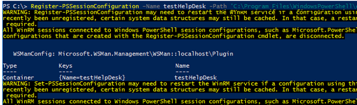 Register-PSSessionConfiguration - registrar el punto final de JEA