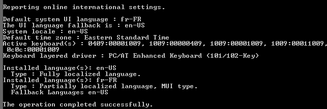 DISM / online / get-intl - obtenga el idioma original del sistema en Windows 10