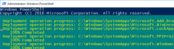 volver a registrar aplicaciones en Windows 10 para solucionar problemas de búsqueda