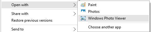 Abrir con el visor de fotos de Windows
