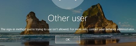 El método de inicio de sesión que está intentando utilizar no está permitido en Windows 10
