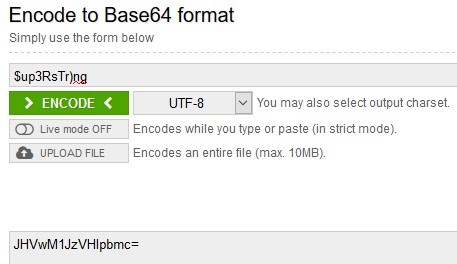 codificación base64