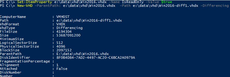Creación de discos diferenciadores con Powershell