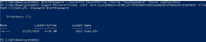 Exportar-PfxCertificate