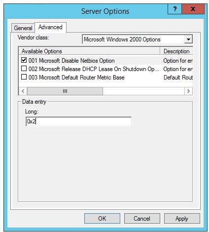 001 Microsoft deshabilita la opción Netbios - dhcp