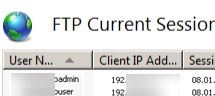 servidor ftp de windows: lista de conexiones actual