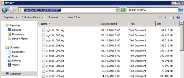 iis LogFiles W3SVC1