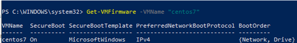 Get-VMFirmware hyper-v