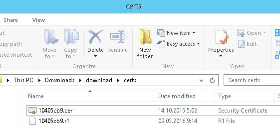archivo de certificado vsphere