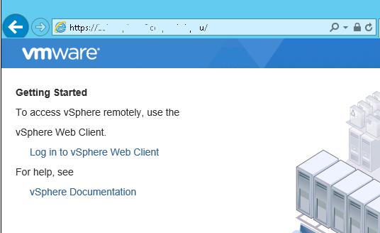página de inicio de sesión de vsphere