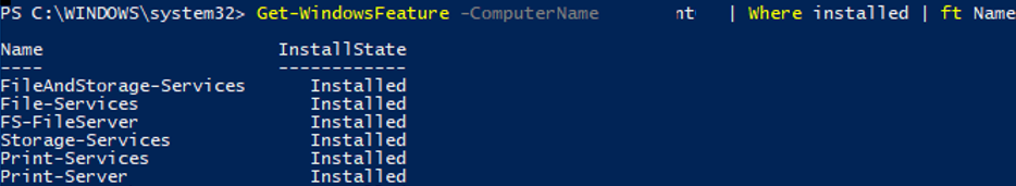 Get-WindowsFeature instalado en Windows Server remoto