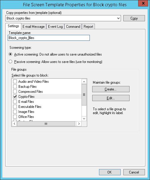 bloque de plantilla de archivos cryptolocker