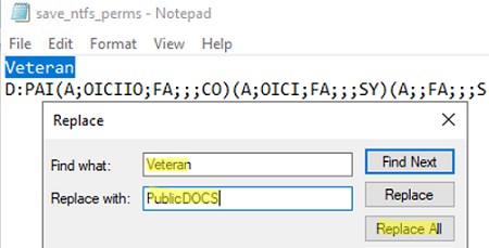 copiar permisos ntfs entre carpetas en Windows usando la herramienta de línea de comandos 