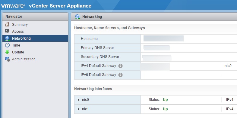redes de dispositivos de servidor vcenter