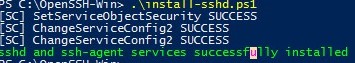 instalar openssh (servicio sshd) con el script de powershell 
