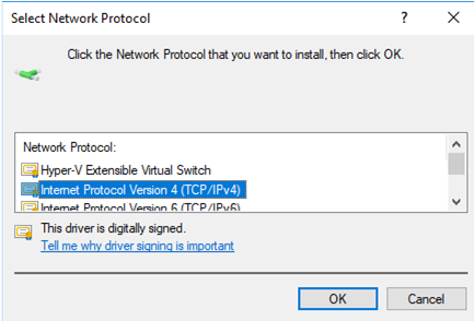 instalar el Protocolo de Internet versión 4 (TCP / IPv4) 