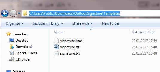 Plantillas de firmas de Outlook