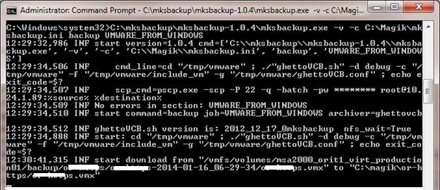 ejecutar el script de copia de seguridad de máquinas virtuales vmware desde Windows
