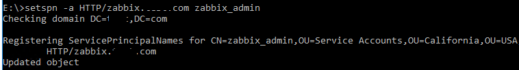 setspn HTTP para zabbix
