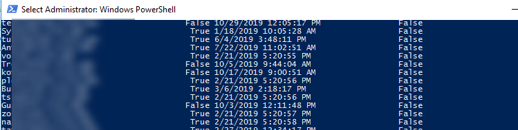 Get-ADUser obtiene información de contraseña para todos los usuarios con format-table