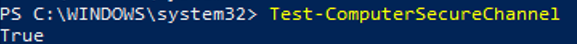 Test-ComputerSecureChannel verifica las relaciones de confianza de AD con powershell