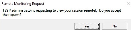 rds shadow Solicitud de monitoreo remoto en una sesión RDP de usuario